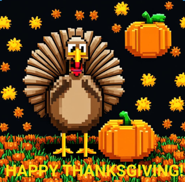 Thanksgiving Gamer (black background)
